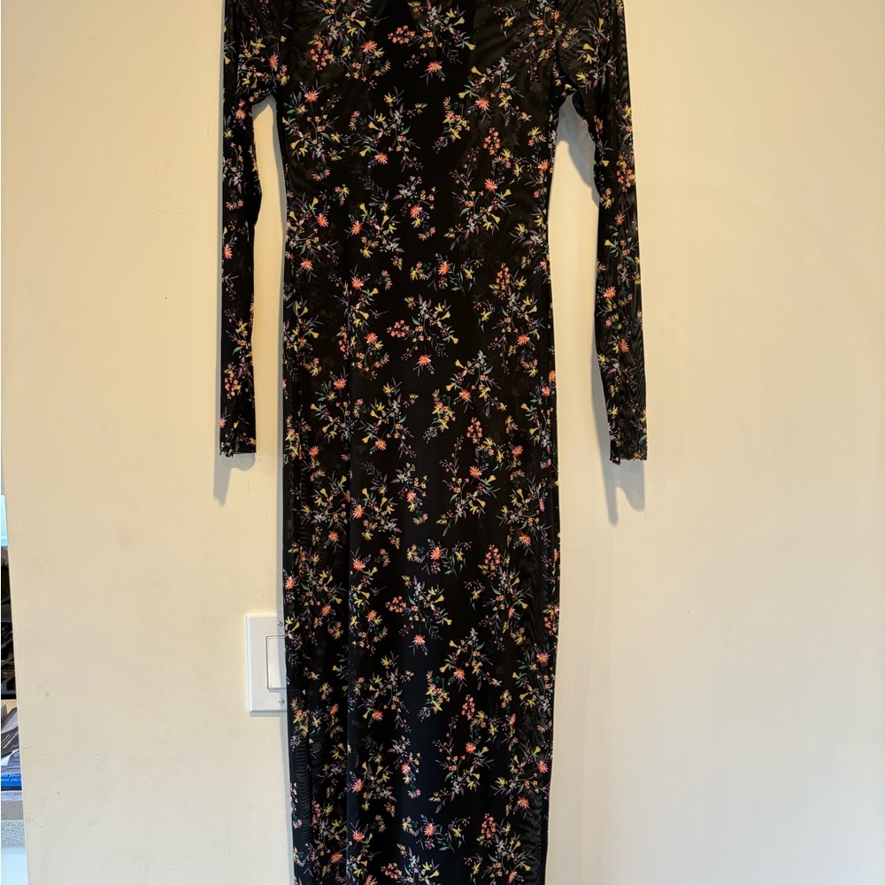 AFRM Black Floral Long Sleeve Dress